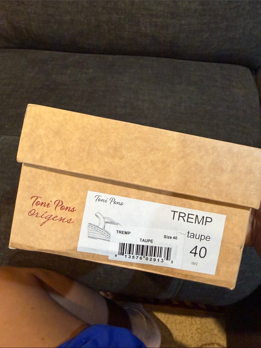 NWOT Toni Pon Tremp Womens Taupe Suede Espadrille Wedge Slingback size 40 - Picture 10 of 11